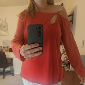 Nine West Vibrant Red Sleeve Detail Size XL